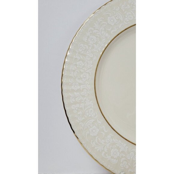 NWT Lenox Temple Collection Citation Lace Dinner Plate Floral Gold Trim 10 6/8" - Picture 5 of 8